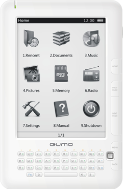 Qumo Libro — ридер с диагональю дисплея 6″