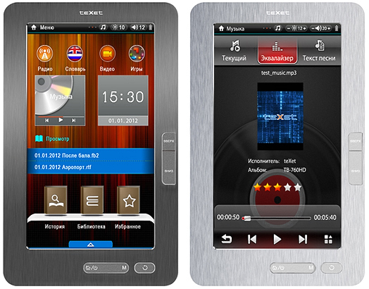 texet TB-760HD и TB-860HD — ридеры с функционалом медиа-центров