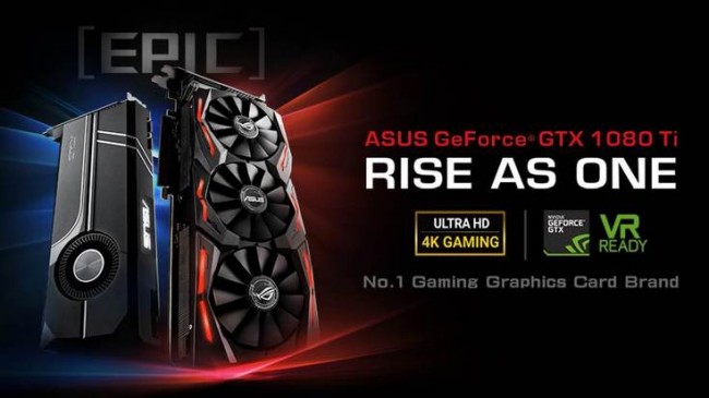 ASUS представила свои варианты видеокарты GeForce GTX 1080 Ti