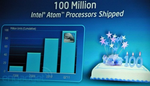 Процессоры Intel Atom пересекли 100-миллионный рубеж