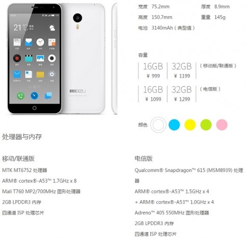 Meizu m1 note сменил начинку