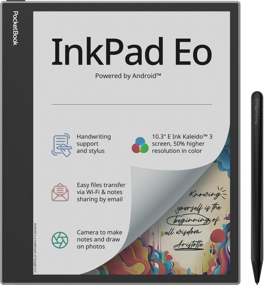 Книга-блокнот PocketBook InkPad Eo на Android с цветным экраном и стилусом стоит 600 долларов